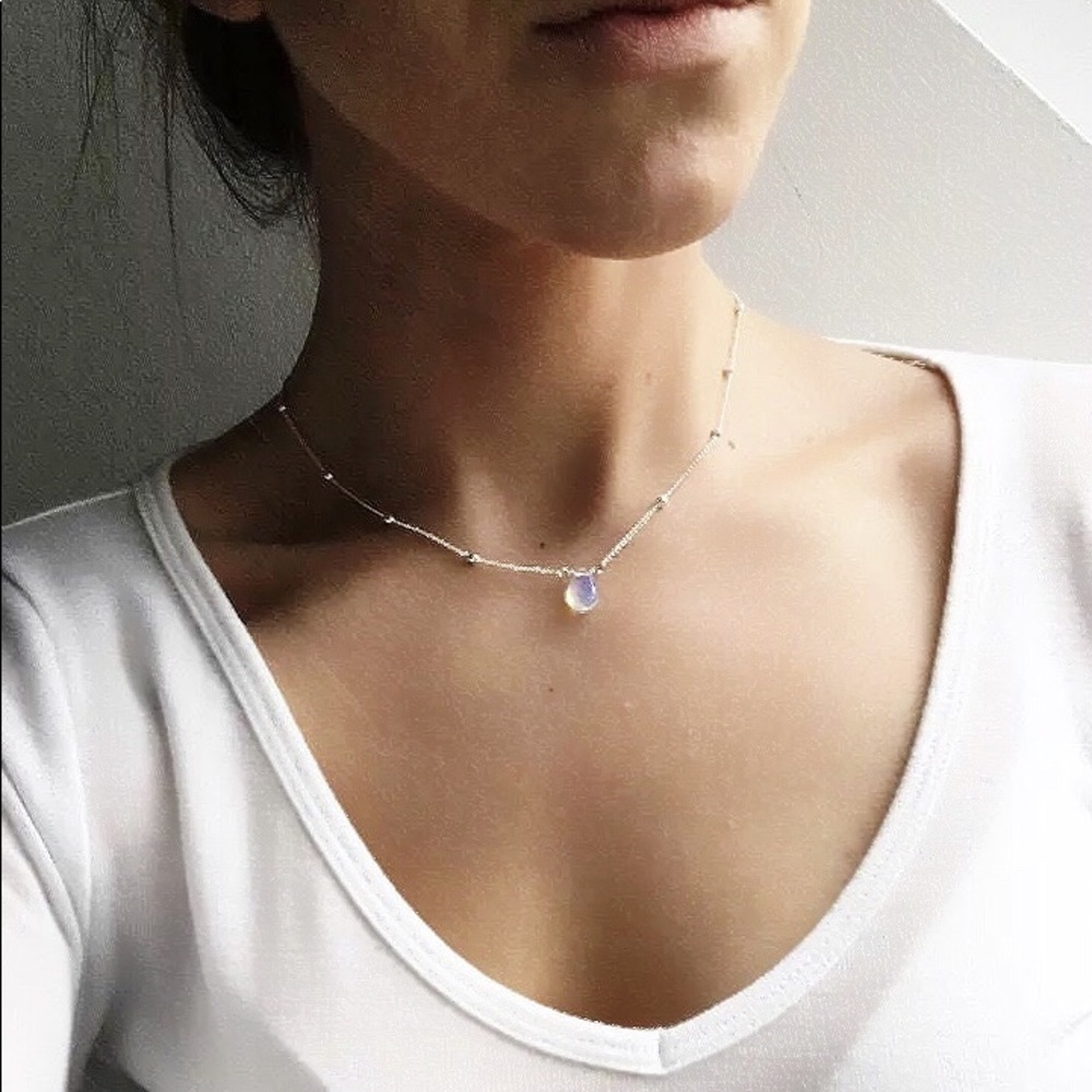 3 for $25⚡️moonstone waterdrop beaded necklace - Picture 1 of 6